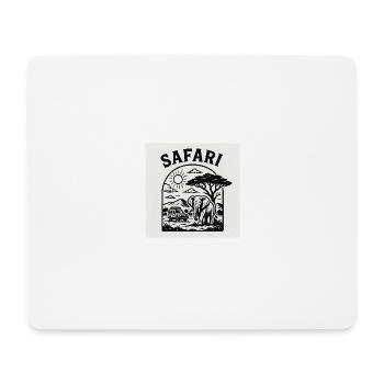 "Adventure Safari – The Wilderness of Africa in Black - Mouse Pad (horizontal) - white - Front