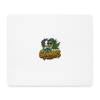 CANNABIS Urban Style mit Blättern & Smoke - Mousepad (Querformat) - Weiß - Vorne