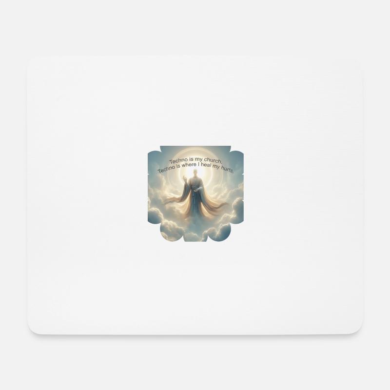 Techno Is My Church - Mousepad (Querformat) - Weiß