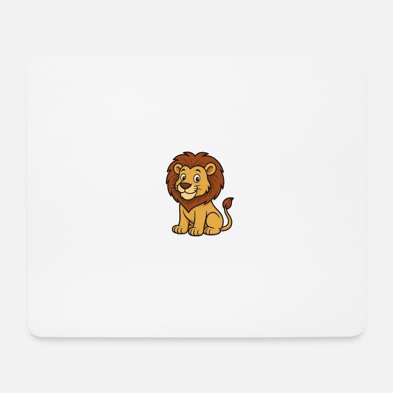 Süßer Löwe - Mousepad (Querformat) - Weiß