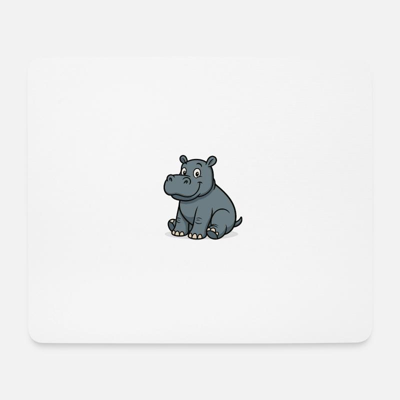 Cute hippopotamus - Mouse Pad (horizontal) - white