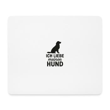 Ich liebe meinen Hund - Mousepad (Querformat) - Weiß - Vorne