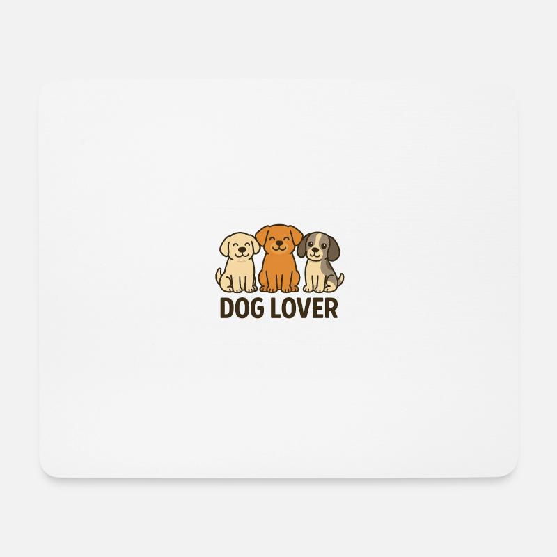 Cute Dog Lover Trio - Mousepad (Querformat) - Weiß
