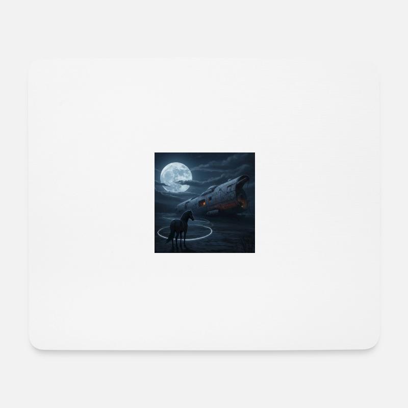 Nachtflug ins Ungewisse - Mousepad (Querformat) - Weiß