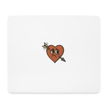 Liebeskummer – Herz trifft Pfeil - Mousepad (Querformat) - Weiß - Vorne