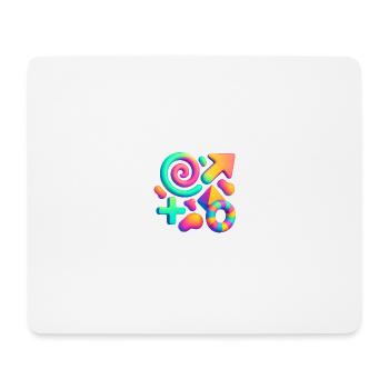 Neon Dreams – 3D Abstract Shapes Explosion - Mouse Pad (horizontal) - white - Front