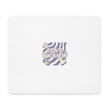Love Yourself – Retro Design with Signs - Mouse Pad (horizontal) - white - Front