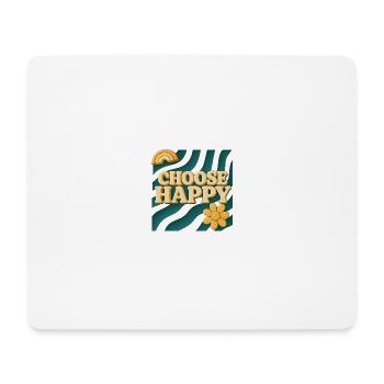 Choose Happy – 3D Retro Design - Mouse Pad (horizontal) - white - Front