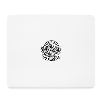 No Plastic - Tapis de souris (format paysage) - blanc - Devant