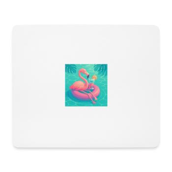 Flamant Rose Chill – Vacances à la Piscine - Tapis de souris (format paysage) - blanc - Devant