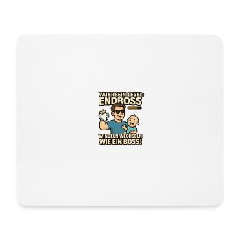 Level: Endboss Windelwechsel-Profi mit Stil - Mousepad (Querformat) - Weiß - Vorne
