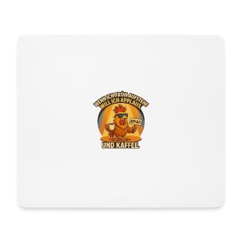 Applaus & Kaffee – der frühe Gockel🐓☕️ - Mousepad (Querformat) - Weiß - Vorne