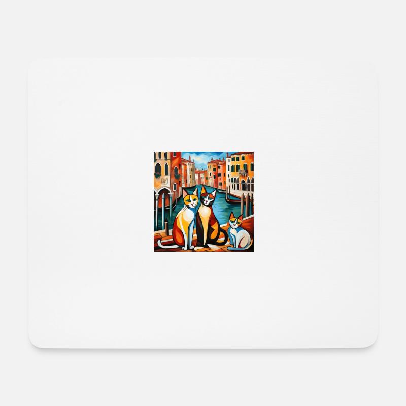Katzen von Venedig - Mousepad (Querformat) - Weiß