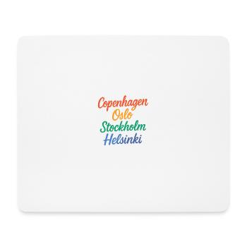Copenhague – Oslo – Stockholm – Helsinki - Tapis de souris (format paysage) - blanc - Devant