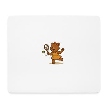 Tennis Bärin - Mousepad (Querformat) - Weiß - Vorne