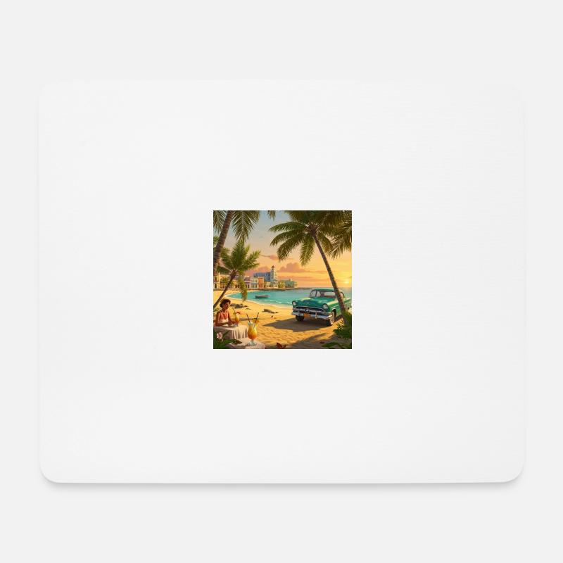 Tropischer Strandtraum Cuba - Mousepad (Querformat) - Weiß