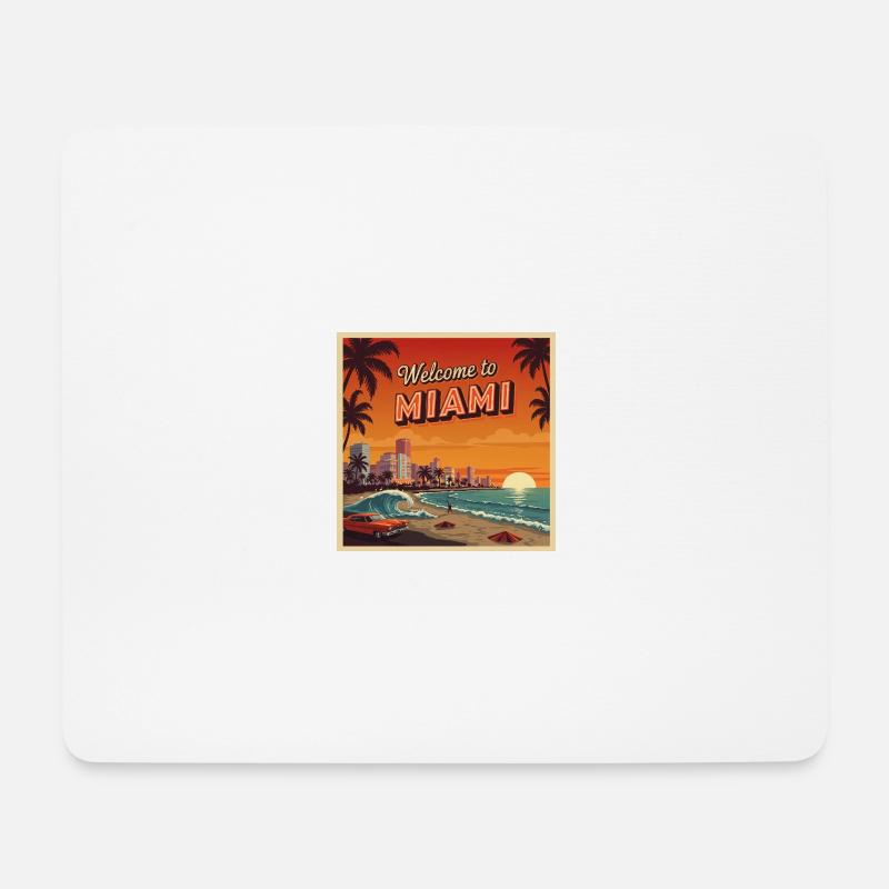 Klassisches Miami Retro Design - Mousepad (Querformat) - Weiß