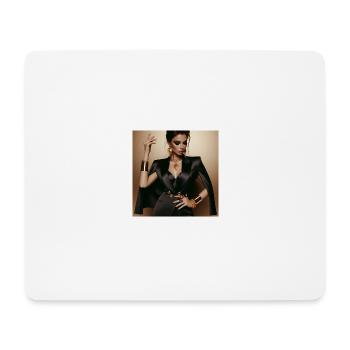 Powerful glamorous woman in a black suit gold - Mousepad (Querformat) - Weiß - Vorne