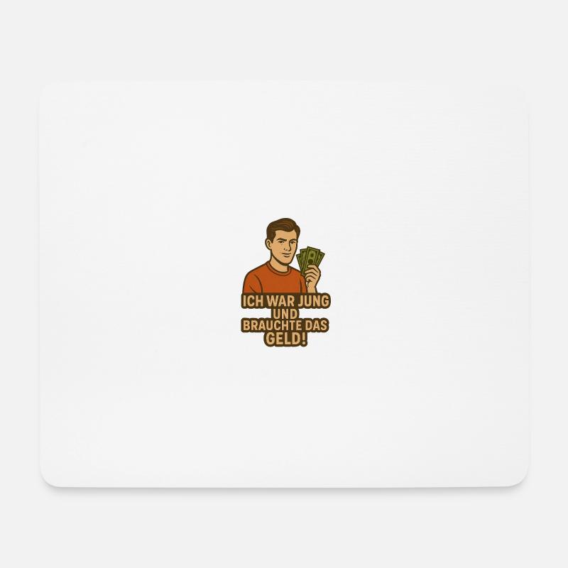 Jung, pleite, motiviert - Mousepad (Querformat) - Weiß