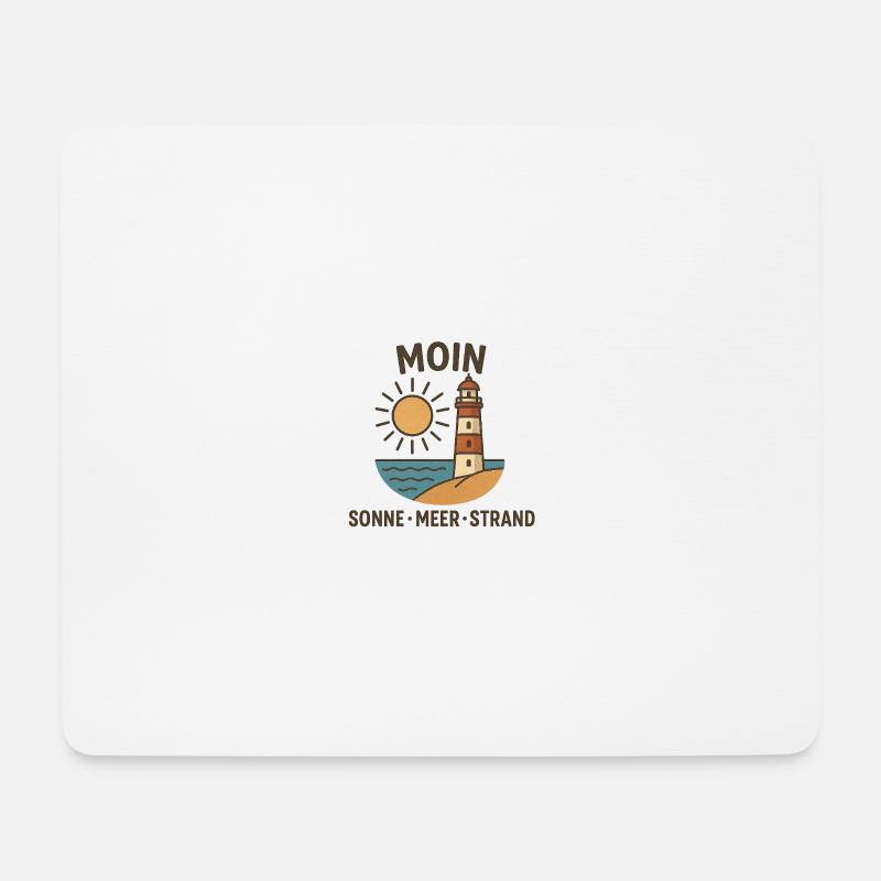 Moin, Sonne – Meer – Strand - Mousepad (Querformat) - Weiß