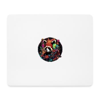 Roter panda,panda,Blumen, illustration - Mousepad (Querformat) - Weiß - Vorne