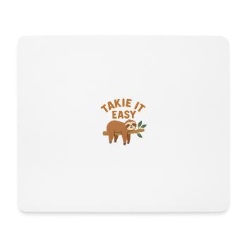 Take It Easy – Entspann dich wie ein Faultier - Mousepad (Querformat) - Weiß - Vorne