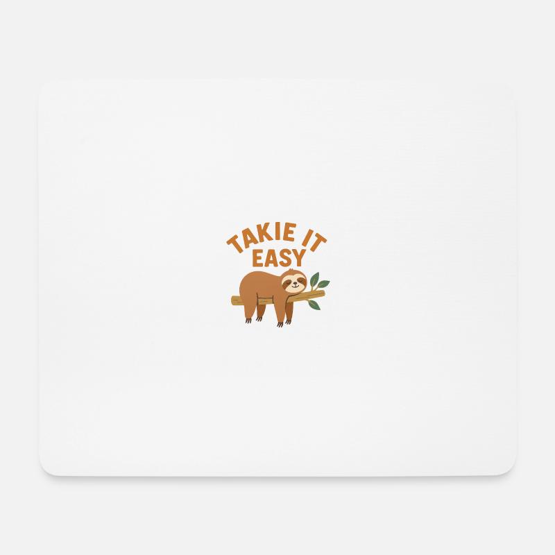 Take It Easy – Relax Like a Sloth - Mouse Pad (horizontal) - white