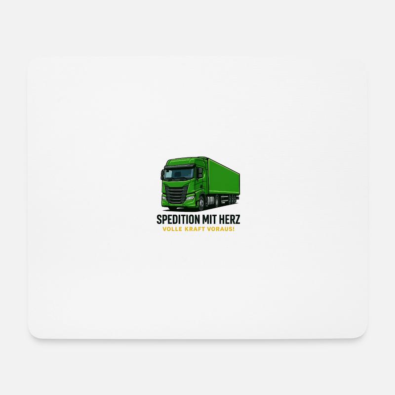 Spedition mit Herz - Mousepad (Querformat) - Weiß