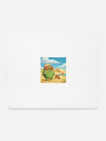 Frosch mit Sonnenbrille auf Strand - Mousepad (Querformat) - Weiß