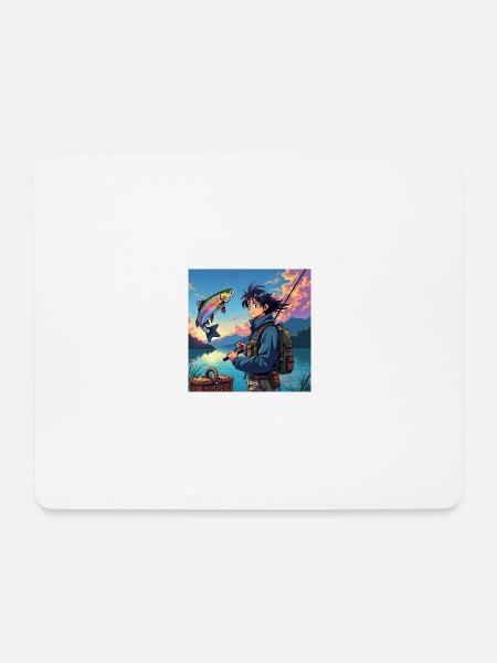 Fischertraum: Sonnenuntergangs-Abenteuer - Mousepad (Querformat) - Weiß