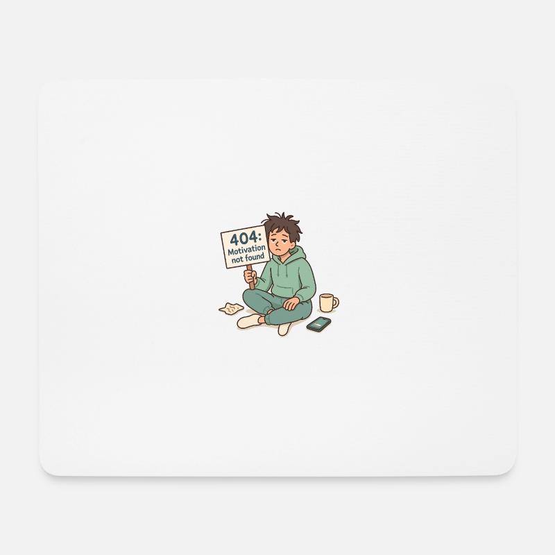 404: Motivation not found. - Mousepad (Querformat) - Weiß