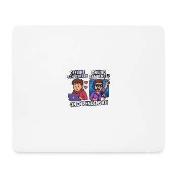 Offline schüchtern, online Rampensau - Mousepad (Querformat) - Weiß - Vorne