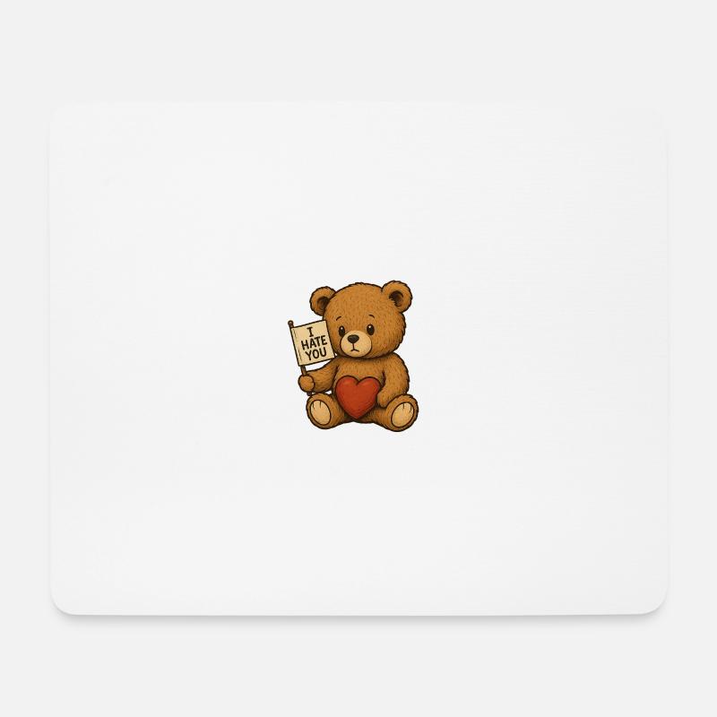 Conception d’ours en peluche Love and Hate - Tapis de souris (format paysage) - blanc