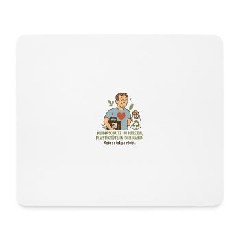 Climate protection in the heart, plastic bag in hand - Mouse Pad (horizontal) - white - Front