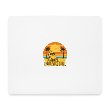 « Coucher de soleil rétro et poussin de lunettes de soleil » - Tapis de souris (format paysage) - blanc - Devant