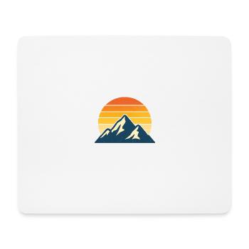Sonnenaufgang Berge - Mousepad (Querformat) - Weiß - Vorne