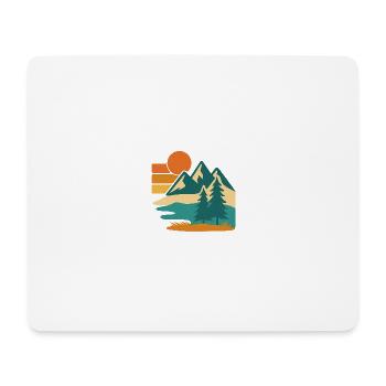 Wild Pines – Retro Forest Vibes - Mousepad (Querformat) - Weiß - Vorne