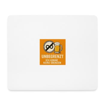 ICH KENNE KEINE GRENZEN Unbegrenzt Bierchen - Mousepad (Querformat) - Weiß - Vorne