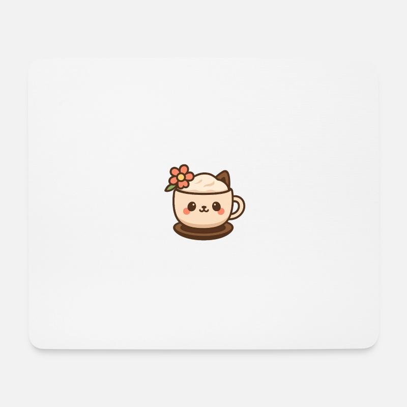 Cappuccino-Tierchen - Mousepad (Querformat) - Weiß