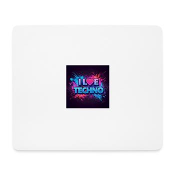 Neon Techno Lichtkunst T-Shirt - Mousepad (Querformat) - Weiß - Vorne