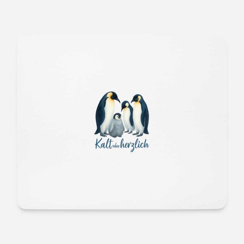 Blue Winter Penguins - Mouse Pad (horizontal) - white