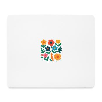 Bloody Vibes - Flache Designblumen - Mousepad (Querformat) - Weiß - Vorne