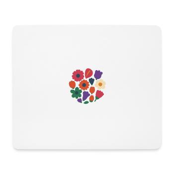 Circle Bloom – Flower Wreath 2025 - Mouse Pad (horizontal) - white - Front