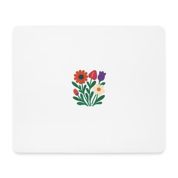 Exotic Bloom 2025 – Mix floral flat design  - Tapis de souris (format paysage) - blanc - Devant