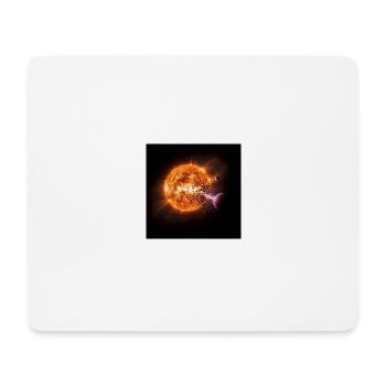 Feuriger Kometen-Print auf T-Shirt - Mousepad (Querformat) - Weiß - Vorne