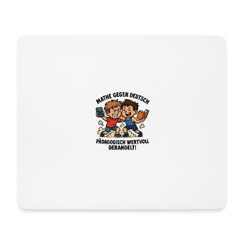 Math Duel allemand Lutte - Tapis de souris (format paysage) - blanc - Devant