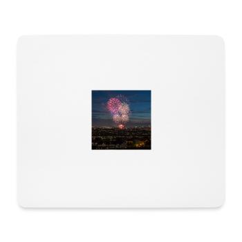 Fireworks over the city at night - Mouse Pad (horizontal) - white - Front