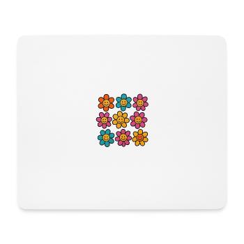 Flower Power – Cozy Retro Flowers - Mousepad (Querformat) - Weiß - Vorne