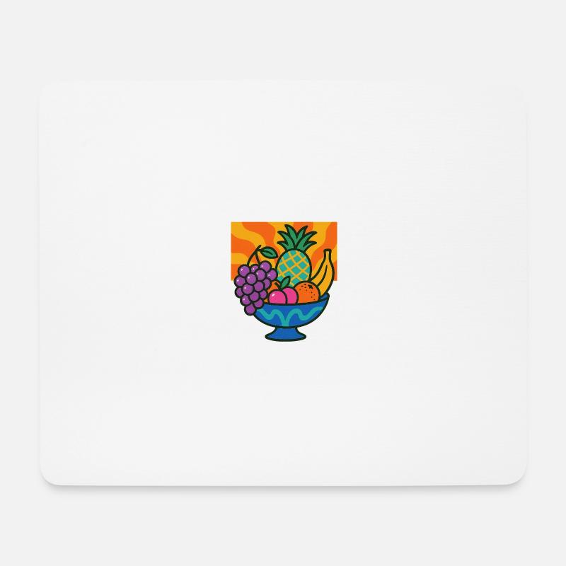 Dopamine Fruits – Bunter Obstschalen-Style - Mousepad (Querformat) - Weiß