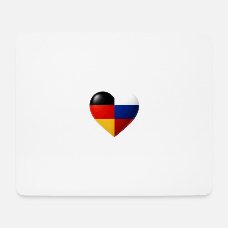 Russian-German Heart - Mouse Pad (horizontal) - white